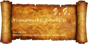 Visnyovszki István névjegykártya