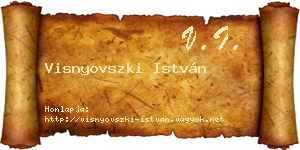 Visnyovszki István névjegykártya